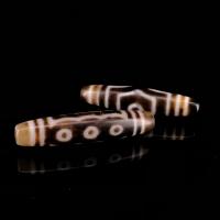 Naturlige tibetanske Agate Dzi Beads, Tibetansk agat, Oval, to tone, 58mm, Solgt af PC