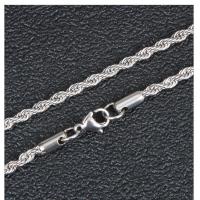 Stainless Steel Chain halskæde, forgyldt, Fransk reb kæde & forskellig størrelse for valg, oprindelige farve, Solgt af PC