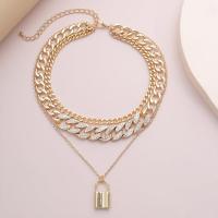 Mode Multi Layer halsband, Zink Alloy, med 3.93 lnch extender kedja, plated, för kvinna & med strass & multi-strand, fler färger för val, 33cm,34cm,42cm, Säljs av PC