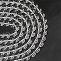 Naturlige klar kvarts perler, Clear Quartz, Runde, du kan DIY, klar, Solgt Per 38 cm Strand