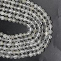 Natuurlijke grijze Quartz parels, Grey Quartz, Ronde, DIY, grijs, Per verkocht 38 cm Strand