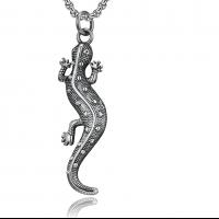 Pendentifs en titane, Acier titane, gecko, poli, unisexe, argent, 3x20mm, Vendu par PC