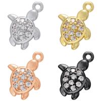 Cubic Zirconia Micro Pave Brass Pendant Turtle plated micro pave cubic zirconia Approx 0.9mm Sold By PC