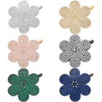 Cubic Zirconia Micro Pave Brass Pendant Flower plated micro pave cubic zirconia Approx 2.3mm Sold By PC