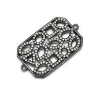 Cubic Zirconia Micro Pave Latão Connector, cobre, banhado, micro pavimento em zircônia cúbica & vazio, Mais cores pare escolha, 18x32mm, vendido por PC