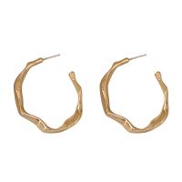 Zinc Alloy Hoop Earring, guldfarve belagt, for kvinde, 40x40mm, Solgt af par