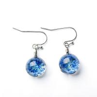 Boucles d'oreilles cristal, avec Fleurs séchées, pour femme, plus de couleurs à choisir, 28x12mm, 50pairescouple/sac, Vendu par sac