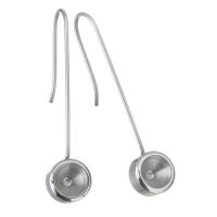 Stainless Steel ørering drop komponent, du kan DIY, oprindelige farve, 8x37x11mm,6mm, Solgt af par