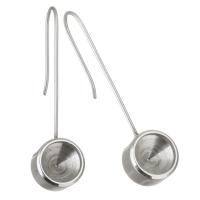 Stainless Steel ørering drop komponent, du kan DIY, oprindelige farve, 10x38x13mm,8mm, Solgt af par