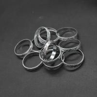 Sinc Alloy Finger Ring, unisex, airgid, 20x20x3mm, 100ríomhairí pearsanta/Mála, Díolta De réir Mála