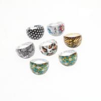 Kinderen Finger Ring, Hars, voor kinderen, gemengde kleuren, 21x21x14mm, 100pC's/Bag, Verkocht door Bag