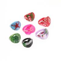 Kinderen Finger Ring, Hars, voor kinderen, gemengde kleuren, 21x21x14mm, 100pC's/Bag, Verkocht door Bag