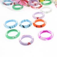 Kinder Finger Ring, Harz, für Kinder, gemischte Farben, 21x21x14mm, 100PCs/Tasche, verkauft von Tasche