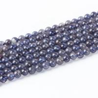 Iolite Bead, Runde, du kan DIY & facetteret, blå, Solgt Per 38 cm Strand