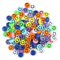 Granos de acrílico de la joyería, Cara sonriente, serie de expresión facial & Bricolaje, más colores para la opción, 10mm, agujero:aproximado 2.2mm, 100PCs/Bolsa, Vendido por Bolsa