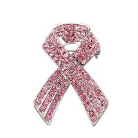 Zink Alloy Broscher, plated, Unisex & med strass, rosa, 48x35mm, Säljs av PC