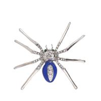 Zinc Alloy Brocher, Spider, forgyldt, Unisex & emalje & med rhinestone, flere farver til valg, 52x49mm, Solgt af PC