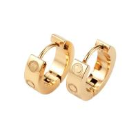 Cruach Tíotáiniam Huggie Hoop Earring, unisex & le rhinestone, dathanna níos mó le haghaidh rogha, 11mmuff0c13mm, Díolta De réir PC