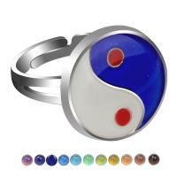 Emaille Mood Finger Ring, Zinc Alloy, Verstelbare & Mood Enamel & voor vrouw, gemengde kleuren, 16.80mm, Verkocht door PC