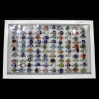 Resin ringen, Zinc Alloy, met Hars, Verstelbare & uniseks, gemengde kleuren, 190x190x50mm, 100pC's/box, Verkocht door box