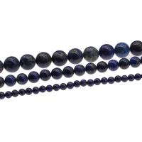 Lapis lazuli perle, Lazulit, Krug, možete DIY, plav, Prodano Per 38 cm Strand