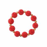 Cinnaber armband fashion, Cinnabar, met Gelatine, folk stijl & uniseks & verschillende stijlen voor de keuze, 15mm, Per verkocht Ca 6-8 inch Strand