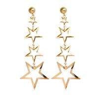 Sinc Alloy Earrings, Star, plátáilte, do bhean & log, dathanna níos mó le haghaidh rogha, 45x125mm, Díolta De réir Péire