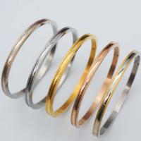 Rozsdamentes acél bangle, Stainless Steel, divat ékszerek & egynemű & különböző méretű a választás, több színt a választás, Által értékesített PC