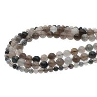 Šperky korálky přírodní křemenné, Rutilated Quartz, Kolo, DIY & různé velikosti pro výběr, smíšené barvy, Prodáno za 38 cm Strand