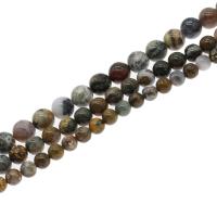 Ocean Jasper Bead, Runde, du kan DIY & forskellig størrelse for valg, brun, Solgt Per 38 cm Strand