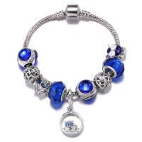 European armband, Zinc Alloy, met Lampwork & Messing, plated, glazuur & met strass, meer kleuren voor de keuze, 18cmuff0c19cmuff0c20cm, Verkocht door PC