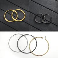 Mens Stainless Steel Hoop Earring, forgyldt, mode smykker & forskellig størrelse for valg & for kvinde, flere farver til valg, Solgt af par