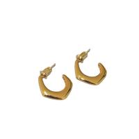 Messing oorbelknoppen, gold plated, voor vrouw, 15mm, Verkocht door pair