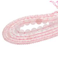 Korálky přírodní Rose Quartz, Kolo, DIY & různé velikosti pro výběr, růžový, Prodáno za 38 cm Strand