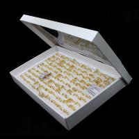 Strass vinger Ring, Zinc Alloy, met parel, voor vrouw & met strass, gouden, 200x200x30mm, 100pC's/box, Verkocht door box