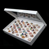 Strass vinger Ring, Zinc Alloy, met parel, voor vrouw & met strass, gouden, 200x200x30mm, 50pC's/box, Verkocht door box