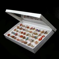 Indkøbskurv fingerring, Zinc Alloy, for kvinde & med rhinestone, blandede farver, 200x200x30mm, 50pc'er/Box, Solgt af Box