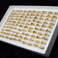 Zinklegering ringen, Zinc Alloy, voor vrouw, gouden, 20x20x3mm, 100pC's/box, Verkocht door box