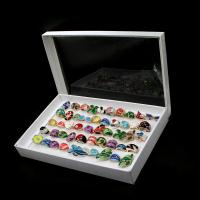 Anel de liga de zinco, with esmalte, para mulher & com strass, cores misturadas, 200x200x30mm, 50PCs/box, vendido por box