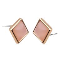 Lo zinco in lega Stud Earring, lega in zinco, with Pietra naturale, placcato, nessuno, 10mm, Venduto da coppia