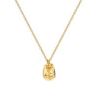 Collier d'acier titane, chat, Plaqué d'or, bijoux de mode & pour femme, doré, Vendu par PC