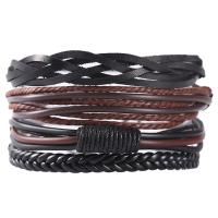 PU Armband, 4 stuks & voor de mens, gemengde kleuren, 15mm, Verkocht door PC