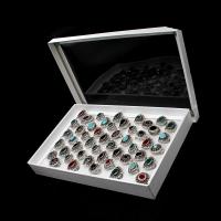 Indkøbskurv fingerring, Zinc Alloy, med Resin, for kvinde & med rhinestone, blandede farver, 200x200x30mm, 50pc'er/Box, Solgt af Box