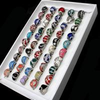 Anel de liga de zinco, with esmalte, para mulher & com strass, cores misturadas, 200x200x30mm, 50PCs/box, vendido por box