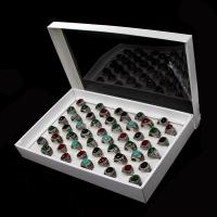 Resin fingerring, Zinc Alloy, med Resin, Unisex, blandede farver, 20x20x3mm, 50pc'er/Box, Solgt af Box