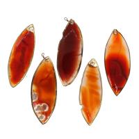 Red Agate Μενταγιόν, Ορείχαλκος, με Red Agate, περισσότερα χρώματα για την επιλογή, 80x30x7mm, Sold Με PC