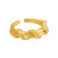 Messing Manchet Finger Ring, plated, Verstelbare, meer kleuren voor de keuze, 5.80mm, Verkocht door PC