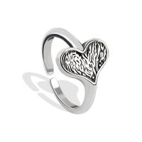 Messing Cuff fingerring, Heart, forgyldt, Justerbar & for kvinde, flere farver til valg, 12.60mm, Solgt af PC