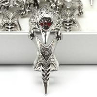 Zinc Alloy Fingerring, for mennesket & med rhinestone, sølv, 210x210x140mm, 50pc'er/Box, Solgt af Box