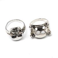 Zinc Alloy Finger Ring, Schedel, voor de mens, zilver, 200x200x30mm, 50pC's/box, Verkocht door box